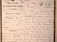 Omicidio Balbo  rapporto dei reali Carabinieri del 3 gennaio 1901 sull'omicidio di Sebastiano Balbo in via Nizza angolo via Berthollet pag 1