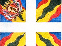 Reggimenti stranieri: Tscarner  Bandiera di ordinanza del reggimento svizzero Tscharner. Il reggimento venne fondato nel 1733. Composto da svizzeri di lingua tedesca, durante la guerra di successione di Polonia (1733-36), combatté al fianco dei reggimenti nazionali del Re di Sardegna contro l'Esercito Austriaco. Questa bandiera, adottata probabilmente solo nel 1760, rimase in uso solo per pochi anni.