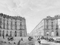 1835  Enrico Gonin: contrada di Po da  piazza Vittorio